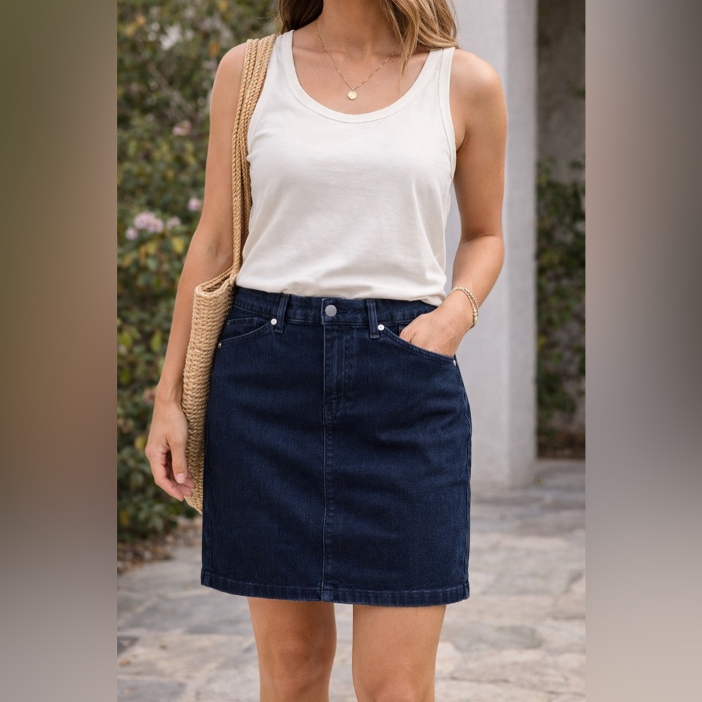 Levi's Women's Dark Wash Denim Skirt Casual Year Round Staple Size 12/31